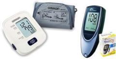 Omron HEM 7120 Digital Blood Pressure Monitor with Intellisense Technology and Dr. Morepen BG 03 Glucometer with 25 strips & Omron Bp Monitor