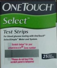 Onetouch Select Simple Test Strips 25 Counts Glucometer