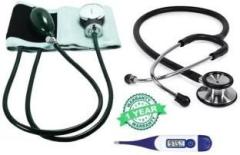 Rnb Aneroid Dial Type Doctor Sphygmomanometer Blood Pressure Monitor with Diamond Stethoscope and Digital Thermometer Bp Monitor