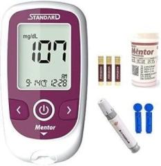 S D Biosensor STANDARD Mentor Fully Automatic Blood Sugar Testing Glucometer 10 Strips Glucometer