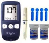 Sd Codefree Blood Glucose Machine With 100 Strips 100 Round Lancet & Lancing Device Glucometer