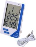 Swadesi By Mcp Digital Room Thermometer Temperature Humidity Meter LCD Digital Indoor/Outdoor KT 908 Room Thermometer Hygrometer With Clock Time Humidity Monitor For Home Thermometer