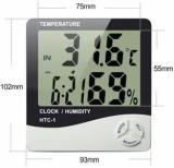 Thermomate HTC 1 Plastic Temperature Humidity Time Display Meter With Alarm Clock HTC 1 Thermometer