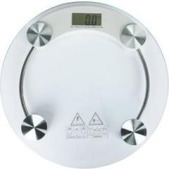 Urbanboom Personal Health Bathroom Human Body Weight Machine 8mm Thick Round Transparent Glass Weighing Scale