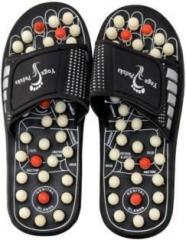 Zuru Bunch ZB YOGA PADUKA 07 BLACK Zuru Bunch Spring Acupressure Magnetic Therapy Sandals/Foot Massager Slipper/Acupressure Foot Relaxer/Rotating Acupressure Foot Slippers for Men & Women: SIZE 7UK Massager