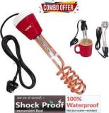 Cybox 1500 Watt Combo Pack 100% Water Proof Rod With Superfast Heating Technology Shock Proof Water Heater (Water)