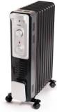 Glen HA 7015OR9 9 Fin Oil Filled Radiator With Turbo Ceramic Fan Black ISI Certified Room Heater