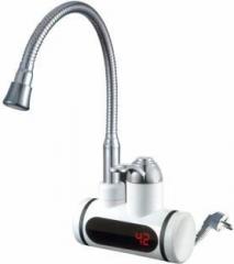 Adonai 1 Litres Instant Heating Water Tap with Temperature Display and 360 degree rotating flexible Nozzle Pipe Instant Water Heater (White)