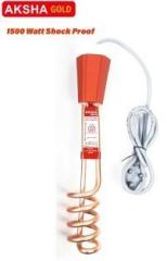 Aksha Gold 1500 Watt Copper Premium Quality ISI Mark Water Proof & Shock Proof Shock Proof Immersion Heater Rod (water)