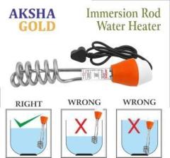 Aksha Gold [Pack of 2 ] Shock Proof for Kitchen, Bathroom Portable for bucket [ Model : SLS002] 2000 W Instant Water Heater (Water)