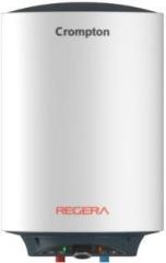 Crompton 10 Litres Regera 10 Ltr Glasslined Storage Water Heater (Black, White)