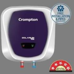 Crompton 10 Litres Solarium CLX 10 Ltr Glasslined With Free Installation & Pipes Storage Water Heater (White)