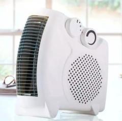 Melbon 3 Fin 2000 Watt Power Energy Saving 30% Fan Heater Silent Fan Blower 3 Month Warranty Heat control Double Nob control Room Heater (Black)