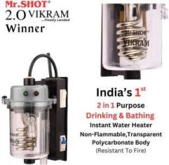 Mr Shot 1 Litres 2.O Vikram Winner Transparent Model Mr.SHOT Instant Water Heater (Silver)