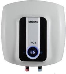 Omega's 10 Litres SWH 10 L 5 Star Rated Glass Line with Installation Connection Pipes Storage Water Heater (White)