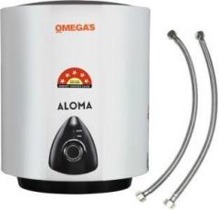 Omega's 15 Litres 15 L Geyser ALOMA Glass Lined (5 Star Rating) Storage Water Heater (White, Black)