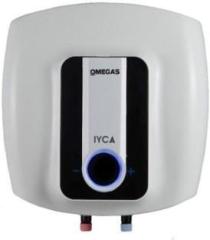 Omega's 15 Litres IYCA 15L Glass Line Tank with Connection Pipes Storage Water Heater (5 Star, White)