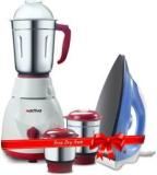 Activa PLUTO 3 JAR AND DRY IRON PLUTO + DRY IRON 500 Mixer Grinder 3 Jars, White