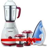 Activa Pluto Shock Proof 500 W Mixer Grinder With 900 W Iron 3 Jars, White