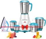 Alibaba Starlet Super Combo Magic Dry Iron 750 W, Green & Five Star 5 Jar 550 Juicer Mixer Grinder 5 Jars, White & Blue