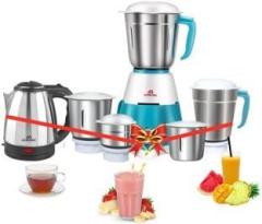 Alibaba Super Combo 1500 W Pearl Electric Kettle Silver & Five Star 5 Jar 550 W Mixer Grinder