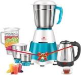 Alibaba Super Combo Pearl Electric Kettle 2 L, Silver & Supreme 750 Mixer Grinder 4 Jars, White & Sea Green