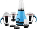 Anjalimix 5BJDGBLUE1000 Designo Blue 1000 Watts Smoothie Maker Cum Mixer Grinder With 2 Bullet Jars & 3 S.S. Jars 1000 Juicer Mixer Grinder