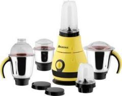 Anjalimix 5BJDGYELLOW1000 Designo Yellow 1000 Watts Smoothie Maker cum Mixer Grinder with 2 Bullet Jars & 3 S.S. Jars 1000 Juicer Mixer Grinder