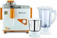 Bajaj Neo JX4 450 QAWDEFF12334 500 Juicer Mixer Grinder 2 Jars, White & yellow