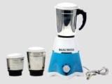 Bajaj Vacco Master Chef III Mixer Grater Grinder 500 Watts 3 Jars 3 Blades 500 Mixer Grinder 3 Jars, Blue White