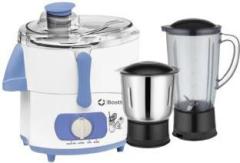 Bostton Creta 750 Watt, Copper Motor 750 Juicer Mixer Grinder 2 Jars, White, Blue