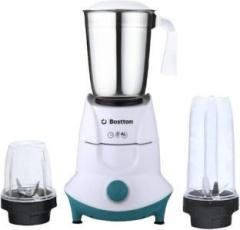 Bostton Kenstar 1 Large Steel + 2 Nutri Jar 750 Watt, Copper Motor, Electricity Saver 750 Mixer Grinder 3 Jars, White