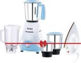 Briqre Supremus Mixer Grinder With Iron Combo 750 Mixer Grinder 4 Jars, White