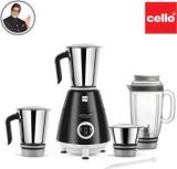 Cello Master Grind 500 Juicer Mixer Grinder 4 Jars, Black And Silver