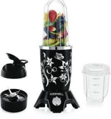 Cookwell Push + Knob Bullet 600 Juicer Mixer Grinder 2 Jars, Black Flower