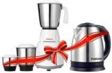 Fabiano 500W Mixer Grinder White & Grey, 3 Jars & 1.8L Electric Kettle Silver