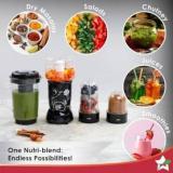 Gebet Nutri Blend 22000 RPM Bullet Mini Hand Blender ABS Altra Plastic Body Havy 500W Motor Capacity 500 Juicer Mixer Grinder 2 Jars, Black2