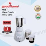 Goodflame Fest Mixer Grinder 3 Jar 500 Watt 550 Juicer Mixer Grinder 3 Jars, White