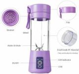 Goods And Fleet Portable Electric USB Juicer Bottle Blender Grinder Mixer 6 Blades 380 Ml Purple NA 250 Juicer 1 Jar, Multicolor