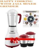 Jaia Best Performer Mixer Grinder 500 Watt Motor With 3 Jars In Affordable Price FAST 500 Mixer Grinder 3 Jars, Multicolor