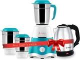 Longway Super Dlx 700 Mixer Grinder With Electric Kettle 3 Jars, Green & White