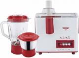 Maharaja Whiteline Gala JX 117 450 Watt Juicer Mixer Grinder With 2 Jars White/Majestic Maroon 450 Juicer Mixer Grinder