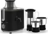 Maharaja Whiteline Montero JX 126 550 W Juicer Mixer Grinder 3 Jars, Black, Grey