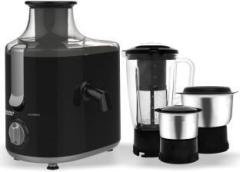 Maharaja Whiteline Montero JX 126 550 W Juicer Mixer Grinder 3 Jars, Black, Grey