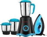 Moonstruck MIXER/JUICER/GRINDER 3 Jar With Iron Combo Gift Pack 750 Watt Black COMBO 3 JAR WITH IRON Black Star 750 Juicer Mixer Grinder 3 Jars, Black, Blue