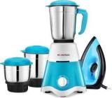 Moonstruck MIXER/JUICER/GRINDER 3 Jar With Iron Combo Gift Pack 750 WatT COMBO 3 JAR WITH IRON 750 Juicer Mixer Grinder 3 Jars, Blue