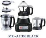 Panasonic MX AE 390 750 Watts Mixer Grinder Premium 750 Juicer Mixer Grinder 3 Jars, Black