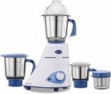 Preethi Blue Leaf Silver 600 W Mixer Grinder 3 Jars, Blue And White