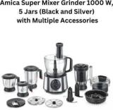 Prestige AMICA Super Mixer Grinder 1000 Juicer Mixer Grinder 5 Jars, BLACK WITH SILVER