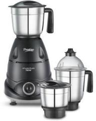 Prestige Atlas Plus 750 W Juicer Mixer Grinder with Flow Breaker Design 3 Jars, Black, Grey